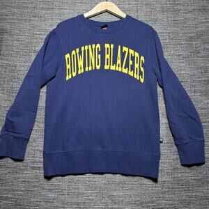 Rowing Blazers Sweatshirt Men's Size Small Blue Spell Out Pullover Long Sleeve